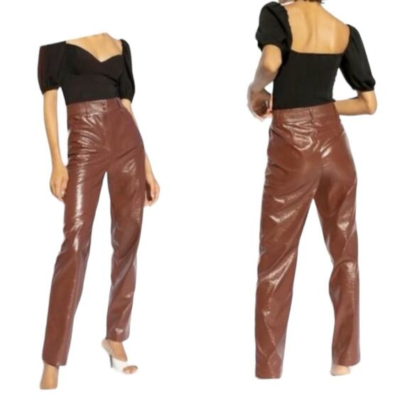 Wilfred womens size 2 xs Rustique Faux leather funk pants high waist business de - Picture 1 of 12